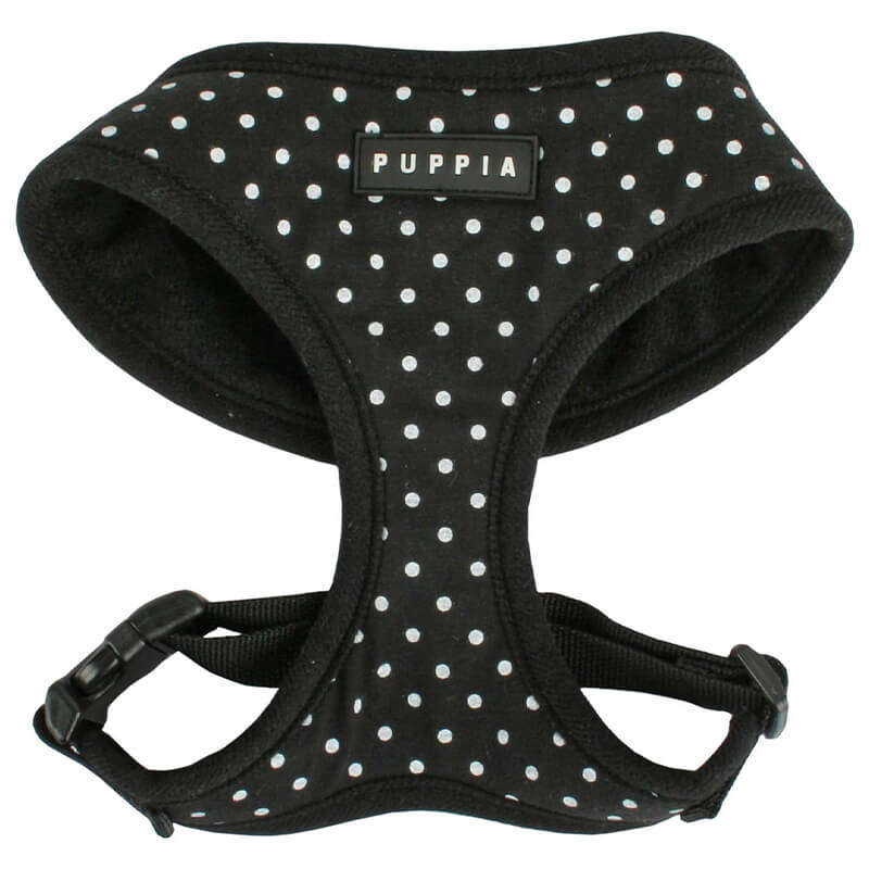 Puppia Dotty Dog Harness, Black, Medium